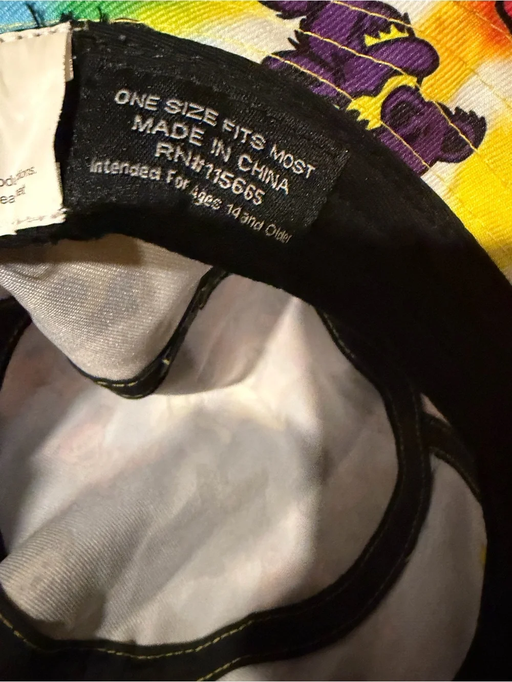 Authentic Grateful Dead Bears Bucket Hat outdoor rainbow cap OSFA